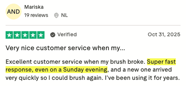 5-star customer review